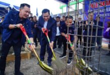 Bupati Toha Letakkan Batu Pertama Kantor NasDem Muba, Dibangun dari Gotong Royong Kader