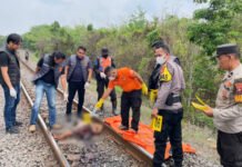 Polres Prabumulih Evakuasi Korban Tertemper Kereta Api di Rambang Kapak Tengah