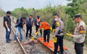 Polres Prabumulih Evakuasi Korban Tertemper Kereta Api di Rambang Kapak Tengah